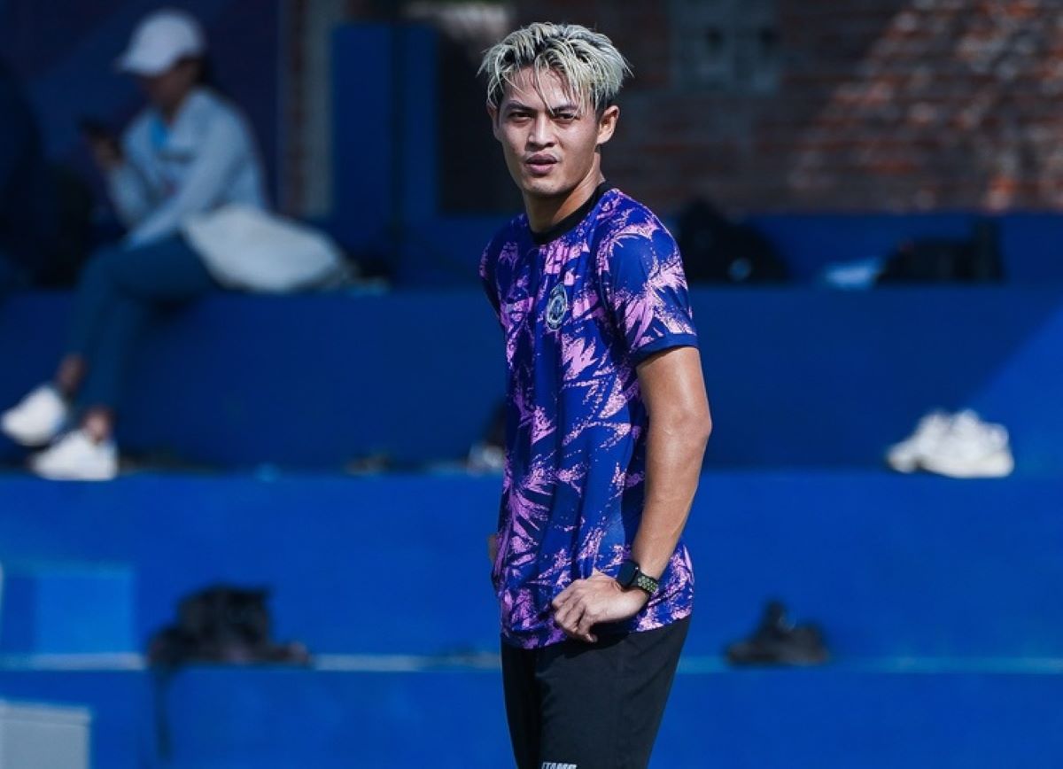 Alfeandra Dewangga saat sesi latihan Arema FC