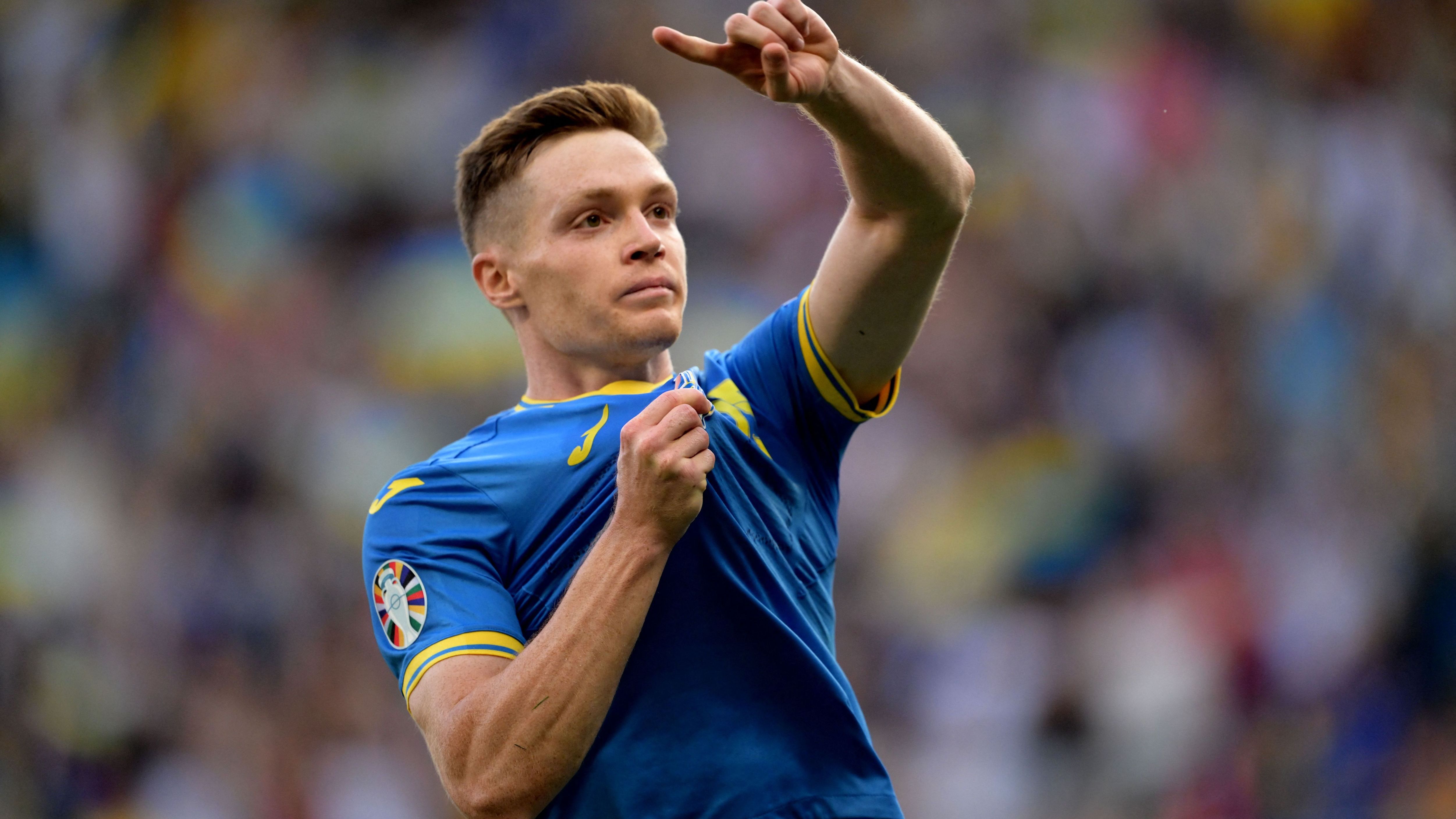 Viktor Tsygankov, pemain sayap FC Girona, beraksi di lapangan