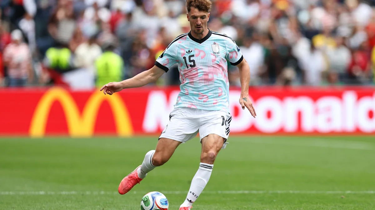 Thomas Meunier dalam laga Belgia melawan Amerika Serikat di Piala Dunia 2026